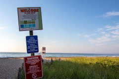 Signs and life guard chair (Old Orchard Beach, ME)