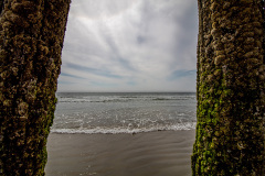 Tranquil waves from under the boardwalk (Old Orchard Beach, ME)