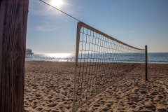 Volleyball net on the beach (Old Orchard Beach, ME)